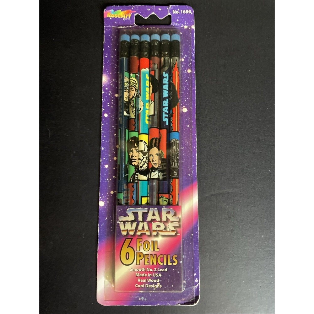 Star Wars 6 Foil Pencils By Roseart No. 1653 Lucas Films